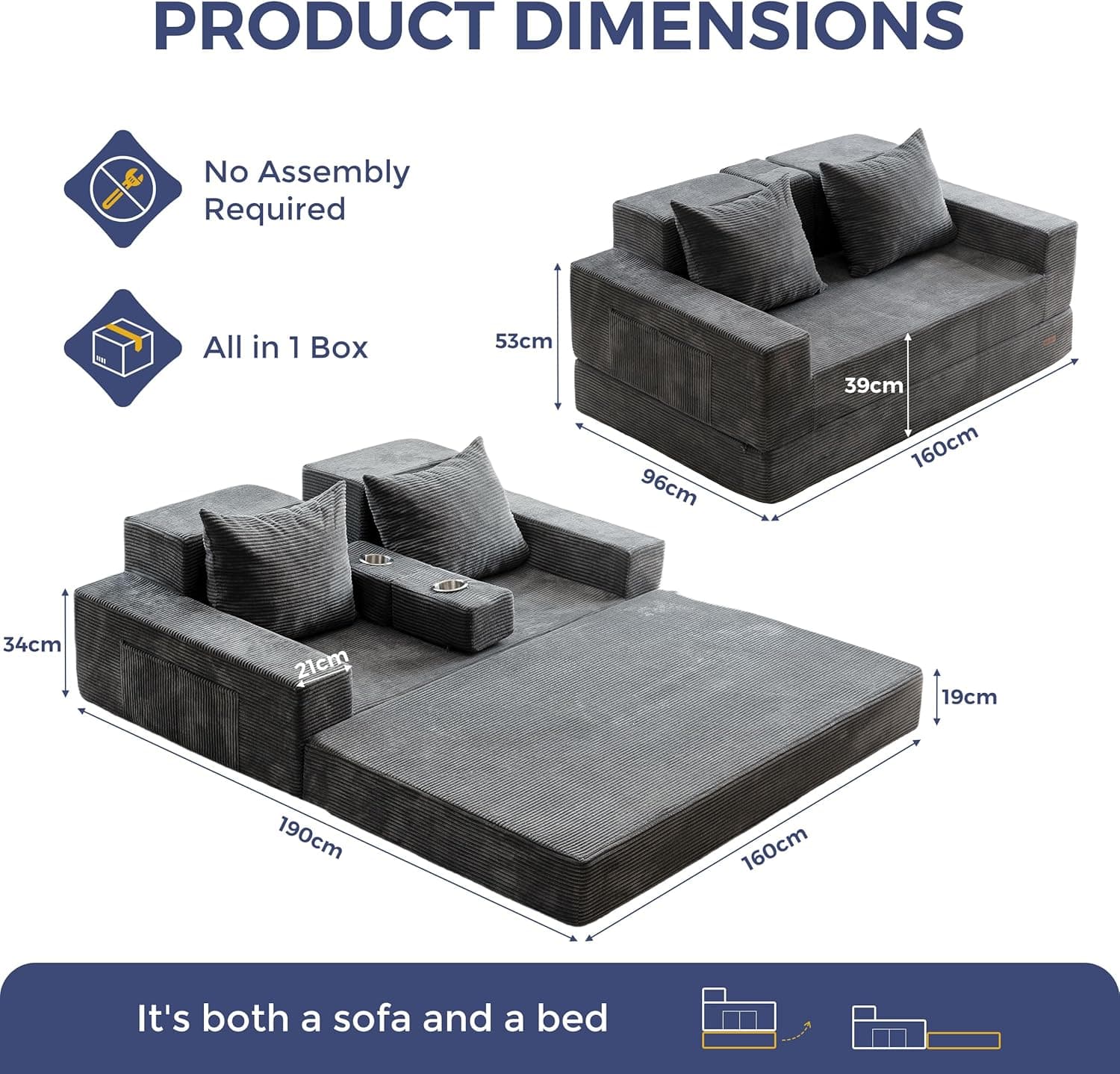 Evvo Cloud Loveseat — angle view