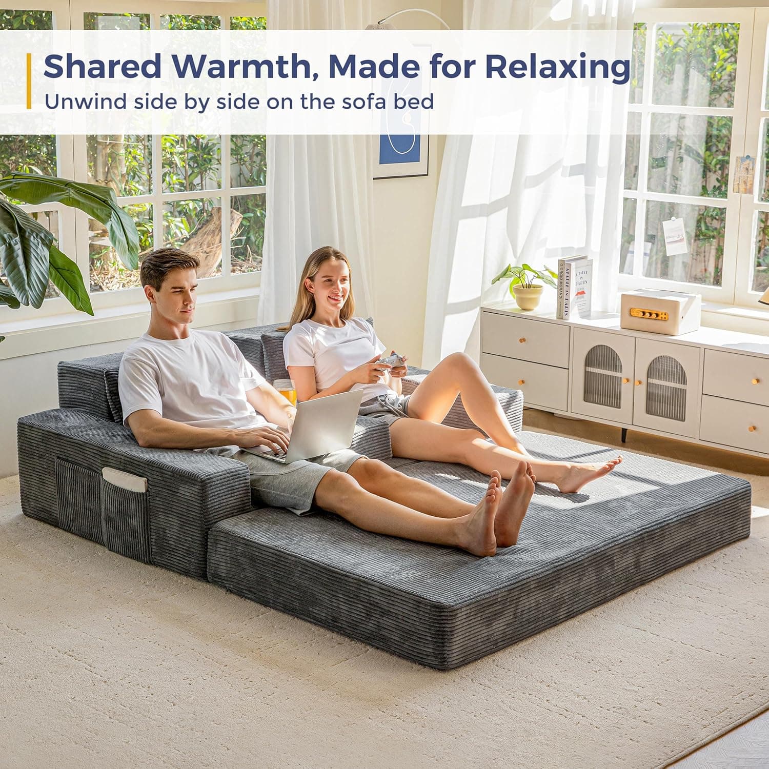 Evvo Cloud Loveseat — three-quarter view