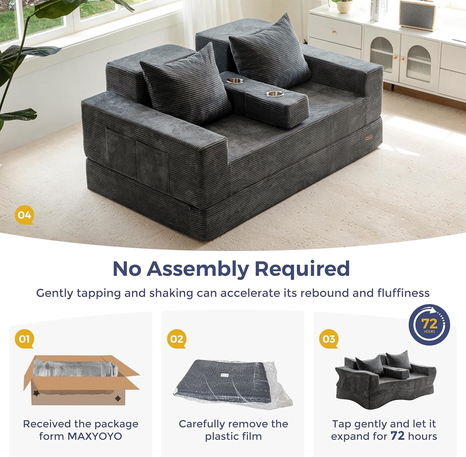 Evvo Cloud Loveseat — lounger mode