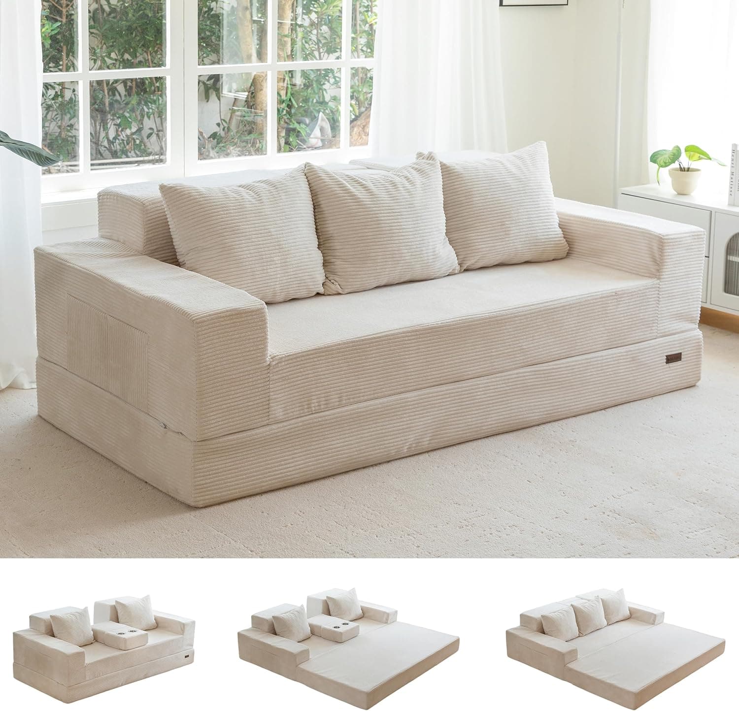 Evvo Cloud Loveseat in beige