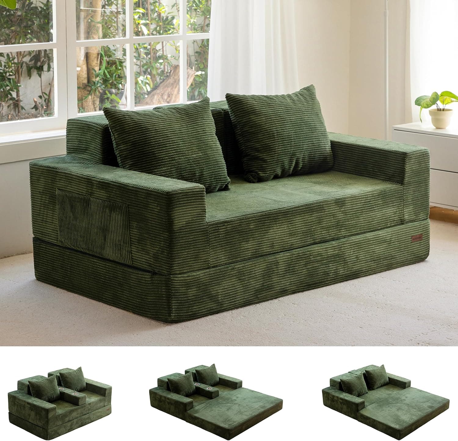 Evvo Cloud Loveseat in green